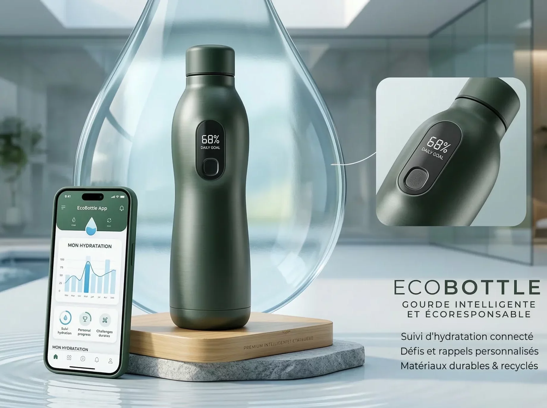 EcoBottle : La gourde intelligente et écoresponsable pour votre santé